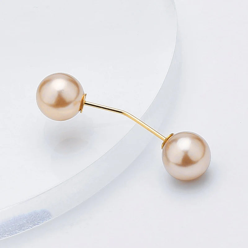 Pearl Brooch Pin For Women Scarf Double Pearl Fixed Safety Pin Accessories Clothes Buckle Clips Multifunction Brooch Clips Lapel