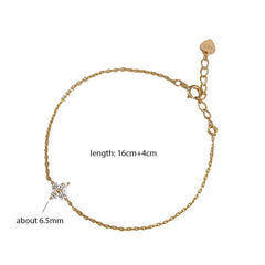 Four Leaf Clover Cubic Zirconia Bracelet | Trendy Chain Link Bracelet for Women detail view