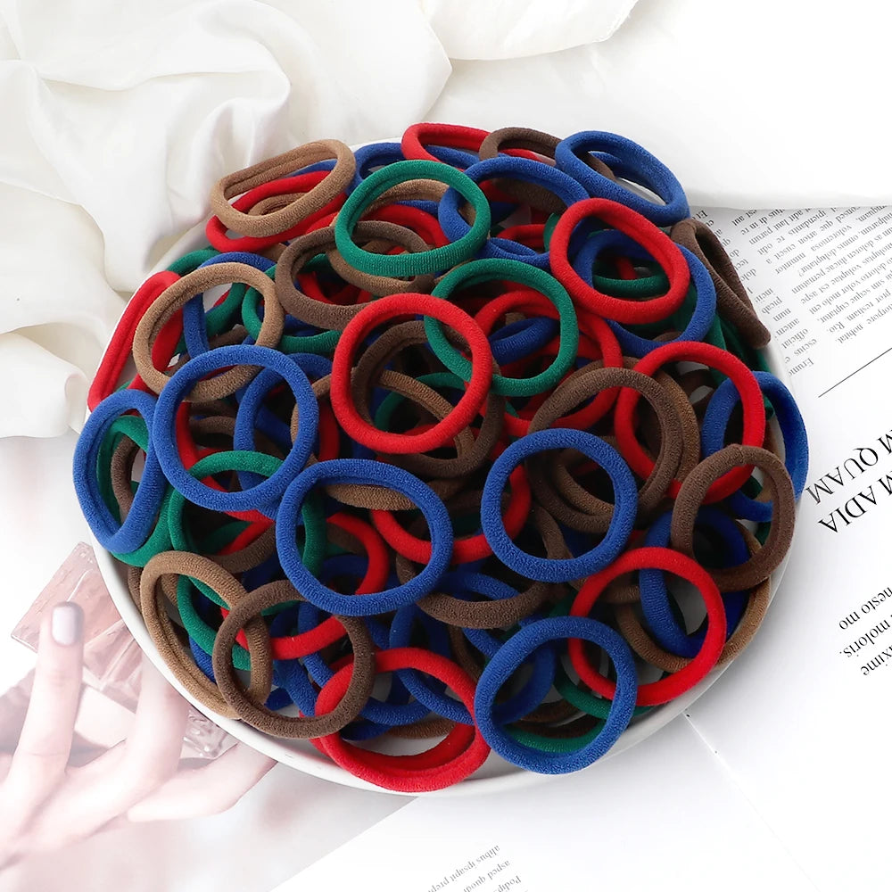 51 Colors Basic Elastic Hair Band for Girls 20/30/50PCS 4cm Simple Solid Color Headba alternate view