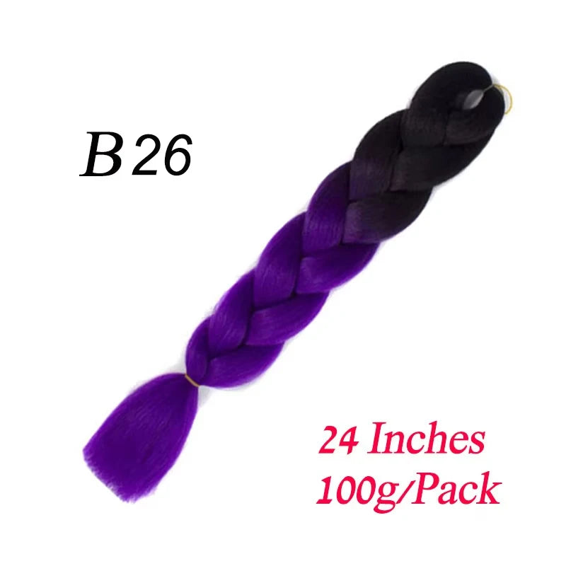 Lihui Pre Stretched Jumbo Braid Hair Extensions 24 inch | Kanekalon Synthetic Hair for close-up view