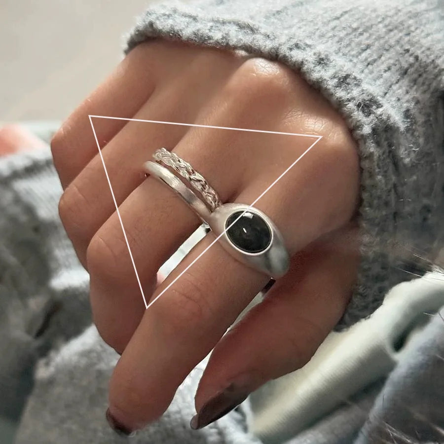 Sam Panda 925 Sterling Silver Rings For Women Men Fine Jewelry Finger Adjustable Open Wi detail view