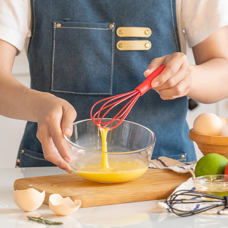 1PCs silicone small size egg beater manual cream egg small stirring rod mini egg-whis alternate view