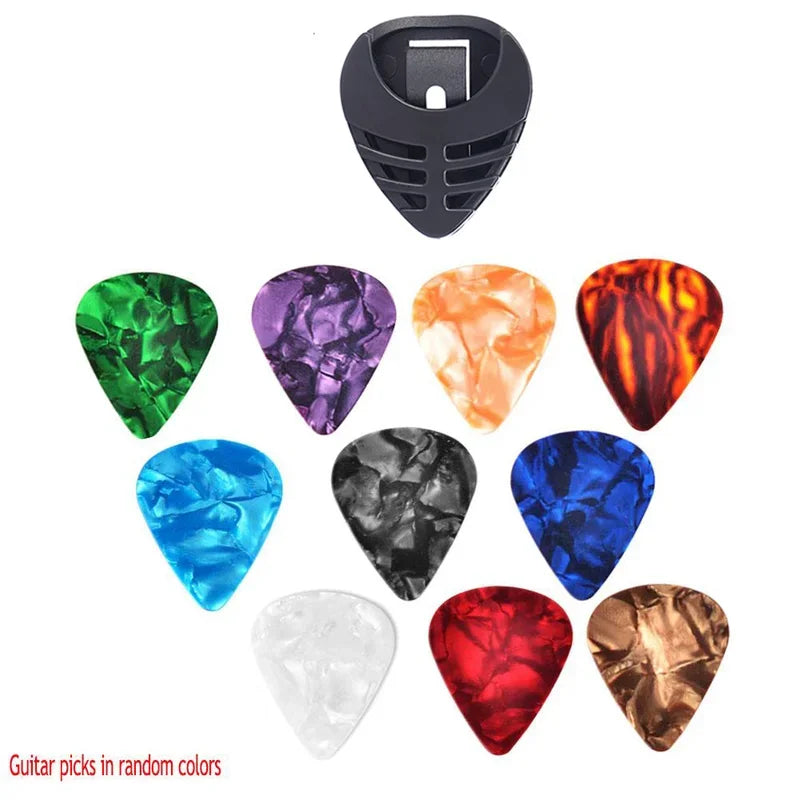 10Pcs Guitar Picks & Guitar Pick Holder Set For Acoustic Guitar Electric Guitar Bass lifestyle view