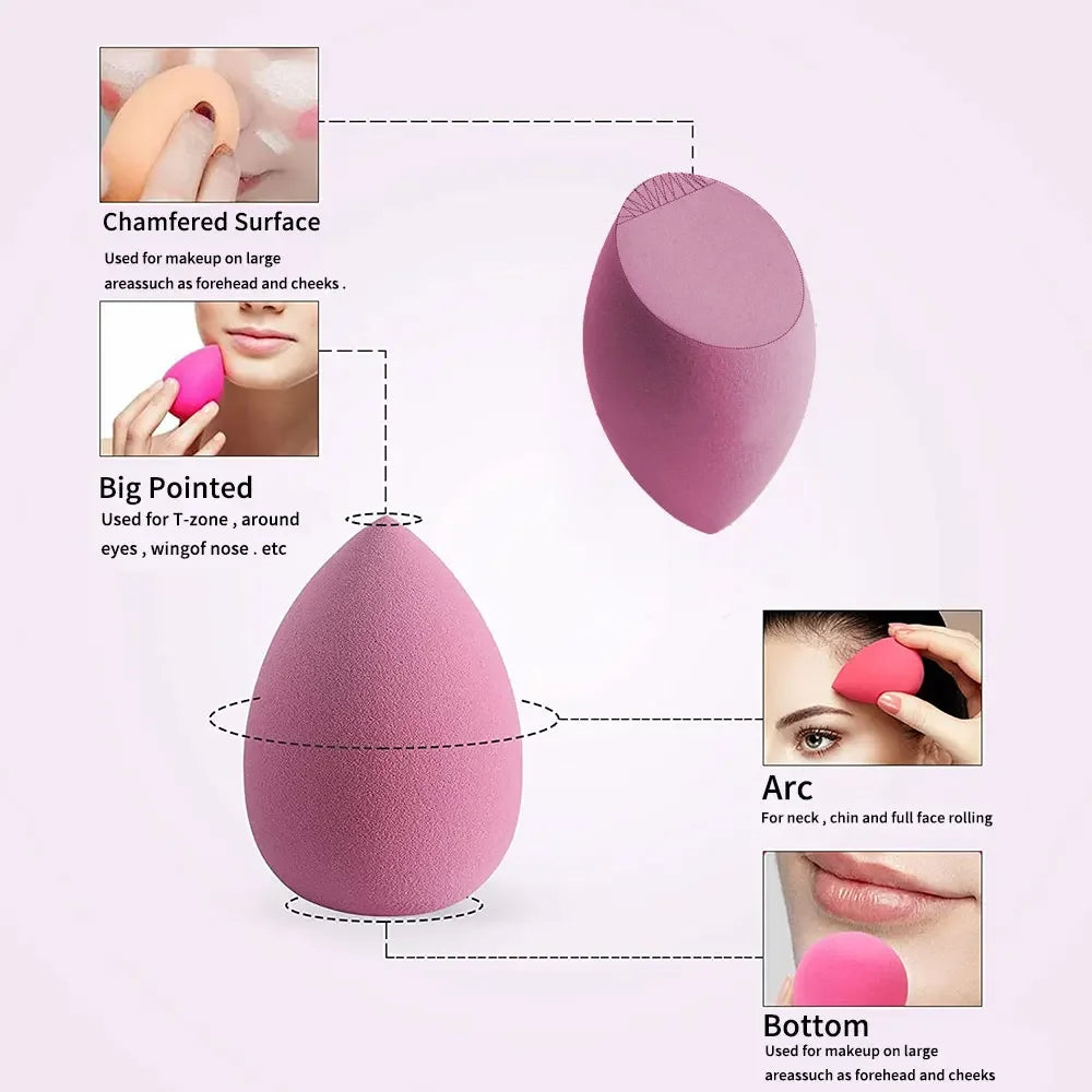 4/8pcs Makeup Sponge Blender Set | Soft Latex Foundation Blending Sponges additional angle