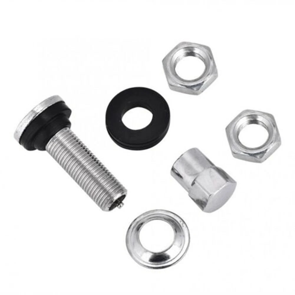 Silver Short Tire Valve Stems 2-Pack additional angle