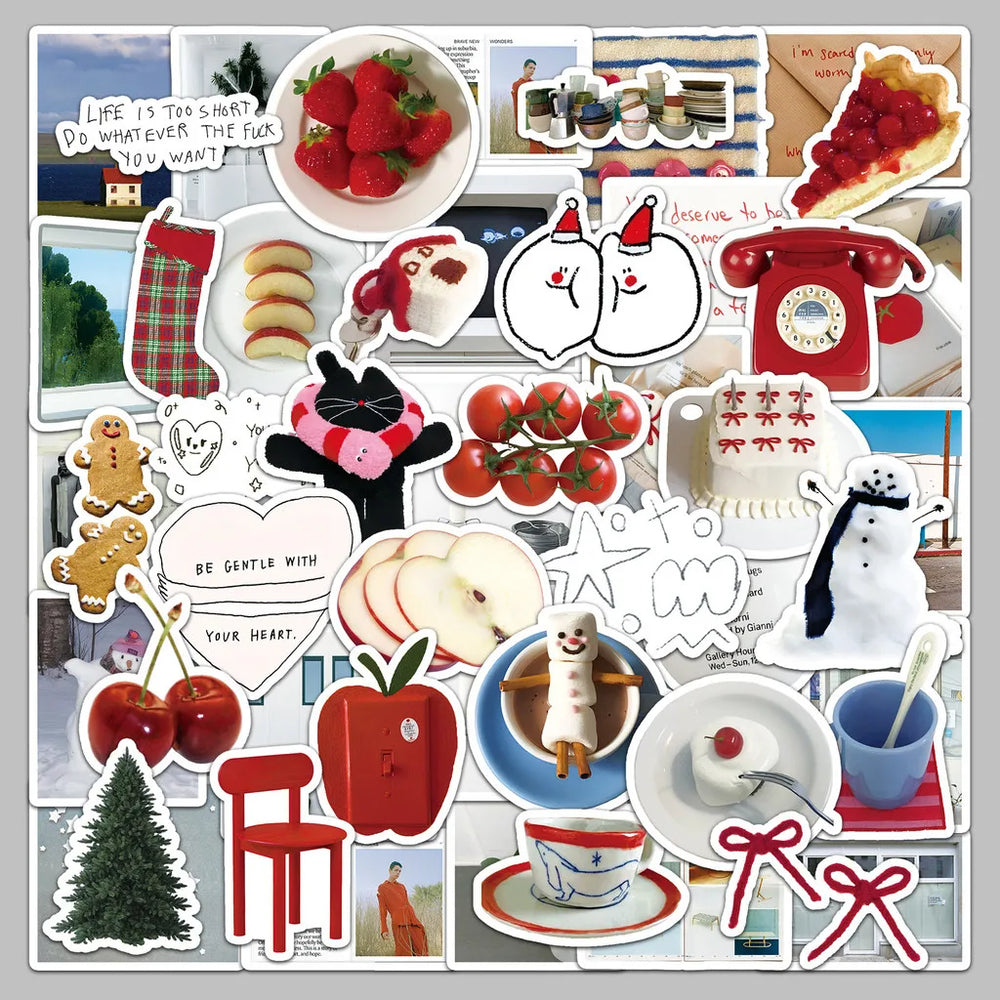 50Pcs Creamy Korean INS Style Stickers - Aesthetic Pastel Decor for Notebook/Guka - Waterproof & DIY