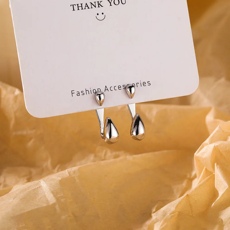 2025 New Cool Liquid Metal Geometric Irregular Zircon Earrings for Woman Man Asymmetrica detail view