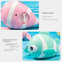 Baby Bath Toys Cute Swimming Fish Cartoon Animal Floating Wind Up Toys Water Game Classi detail view