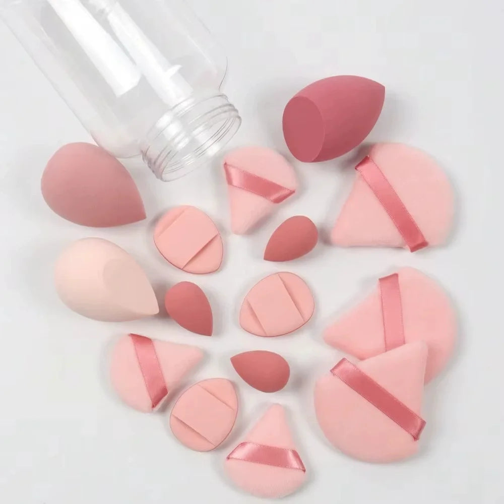 12/15Pcs Makeup Sponge Set | Latex-Free Beauty Blender Puff Kit close-up view