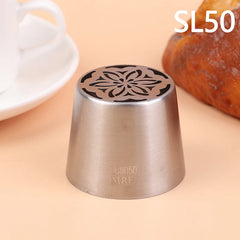 1Pc Stainless Steel Russian Piping Tips Christmas Cake Icing Frosting Nozzles For Cupc close-up view
