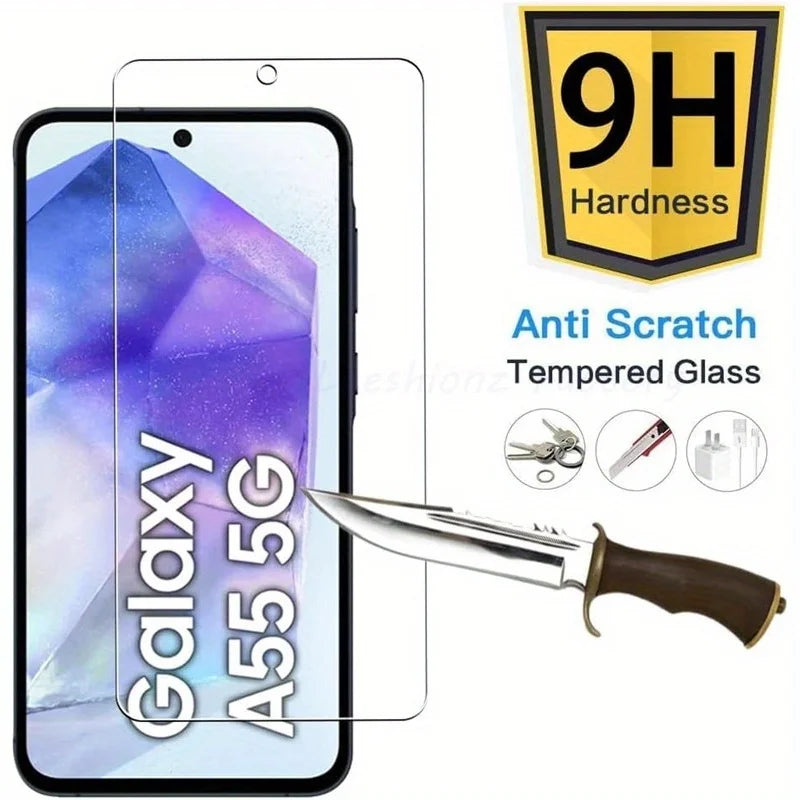4Pcs 10D Tempered Glass Screen Protector for Samsung Galaxy A55 5G - Clear HD Film