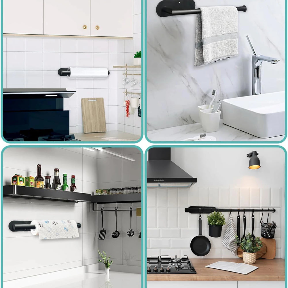 Kitchen Paper Towel Holder Adhesive Tissue Hanger Toilet Roll Paper Dispenser Cabinet alternate view