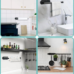 Kitchen Paper Towel Holder Adhesive Tissue Hanger Toilet Roll Paper Dispenser Cabinet alternate view