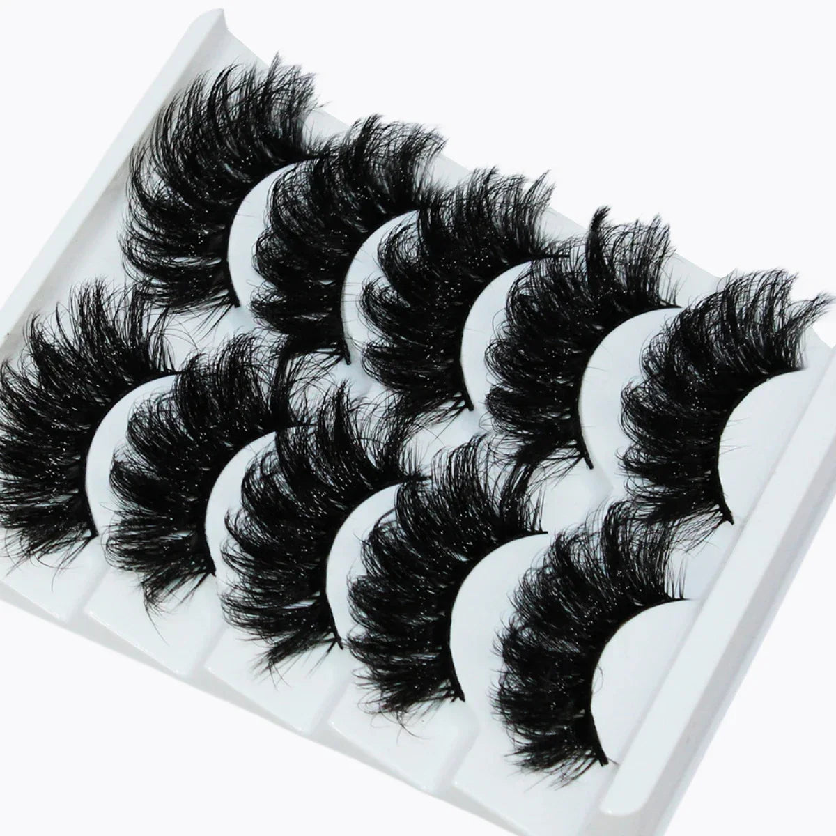Thick Dramatic Faux Mink Eyelashes | 5 Pairs of Fluffy 3D Lashes for Dramatic Volume detail view