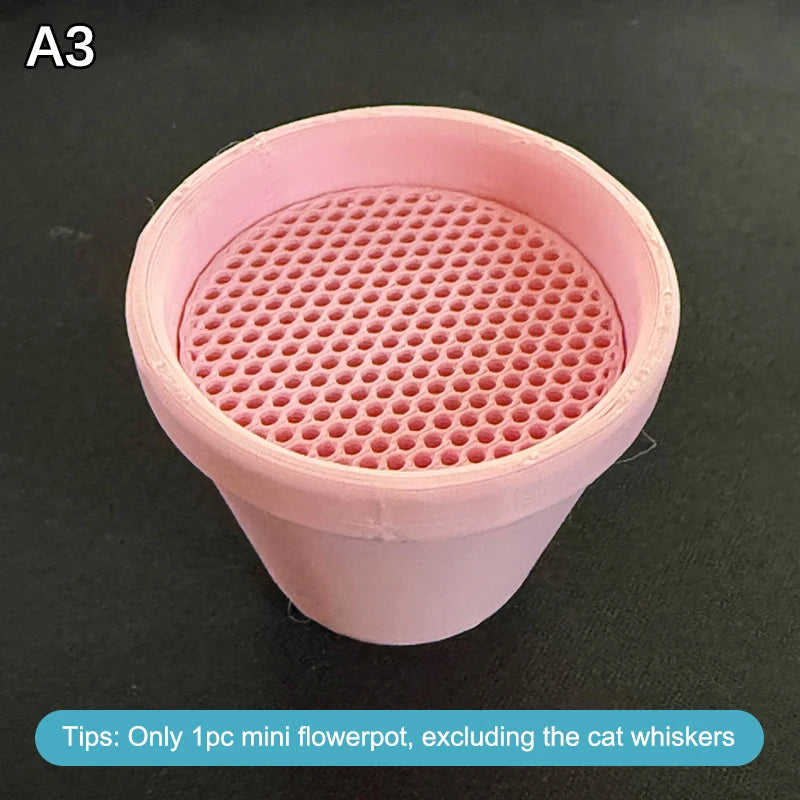 Mini Flower Pot Design Pet Whisker & Fur Collector Desktop Ornament Collectible Keeps alternate view