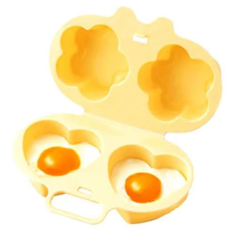 Microwave Egg Steamer Flower Heart Shape | Silicone Egg Cooker for Breakfast close-up view