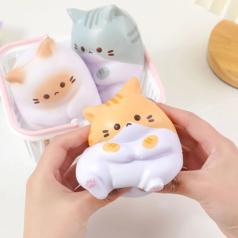 Cat Stress Relief Squishy Toy | Slow Rising PU Squeeze Antistress Ball close-up view