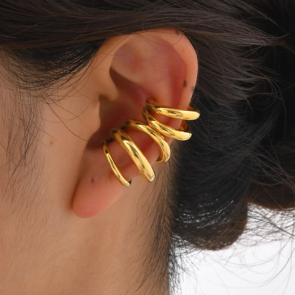 Unique Fake Piercing C-shaped Ear Bone Clip for Women Girl,Water Drop Cartilage Ear Clip,Stainless S
