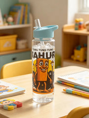 1 Piece 750ml (26 fl oz) Cartoon Printed Straw Cup, Summer Plastic Water Bottle, BPA Fre detail view