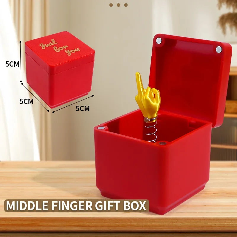 3D Middle Finger in a Box | Funny Novelty Gift for Office Desk Prank additional angle