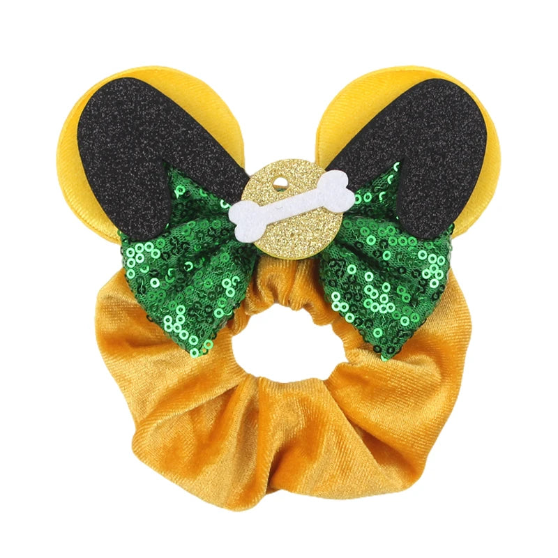 Women Ears Hair Scrunchies Velvet Hairbands For Girls Sequins Bows Headband Women Trip D detail view