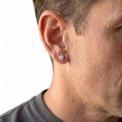 Hip-hop Zircon Magnetic Clip Earrings for Men Women,Anti Allergy Stainless Steel Non P close-up view