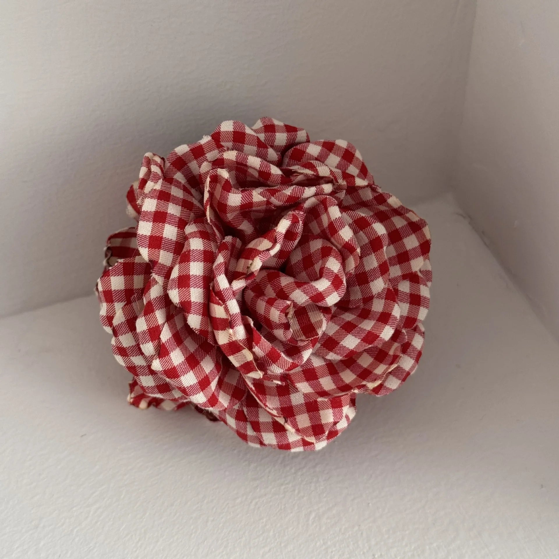 Plaid Fabric Flower Hair Claw Clips for Women Girls Korean Fashion Summer Vacation Ponytail Holder Hair Styling Accessories New