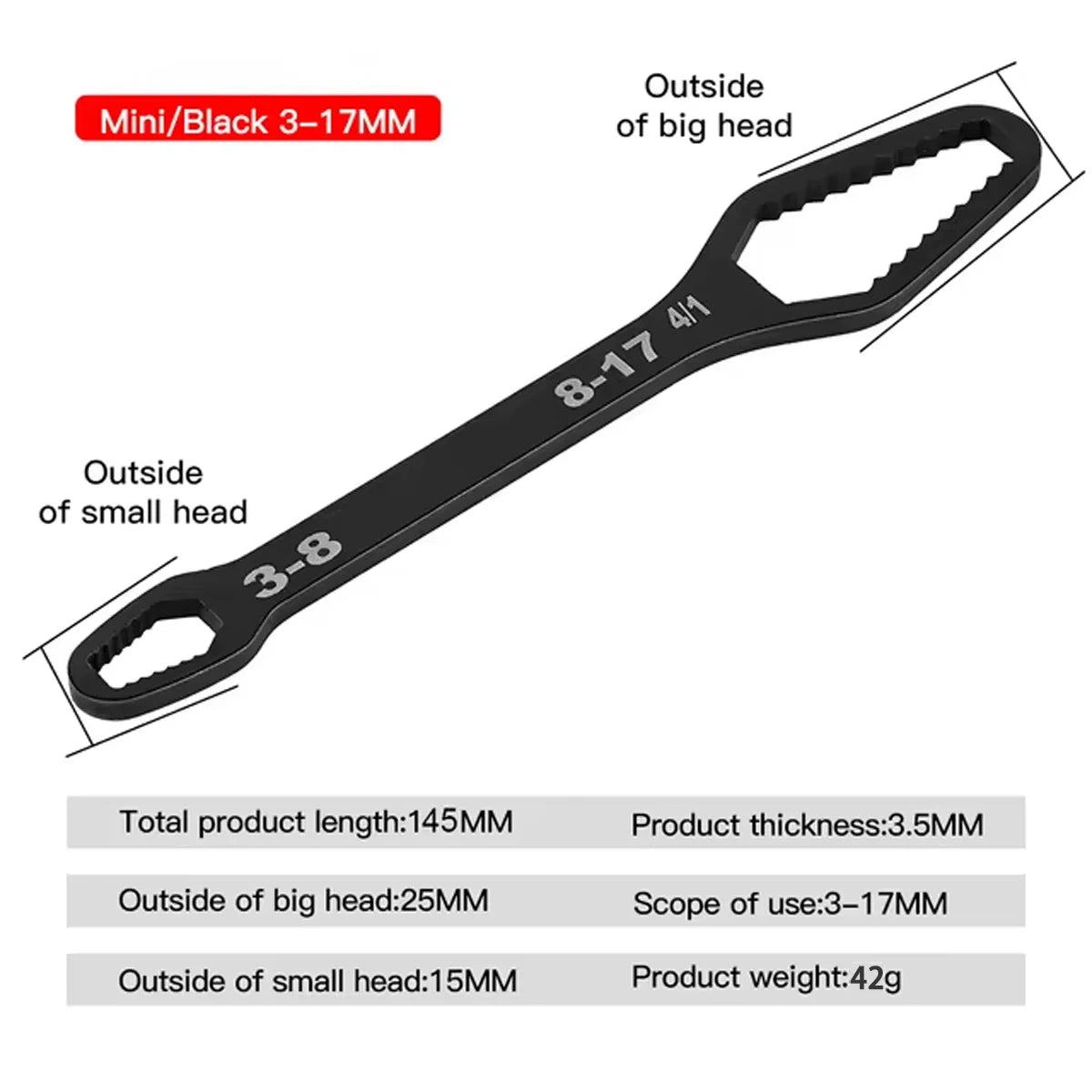 Adjustable Self-Tightening Double Head Wrench | Multi-Functional Tool for Cars, Bicyc lifestyle view