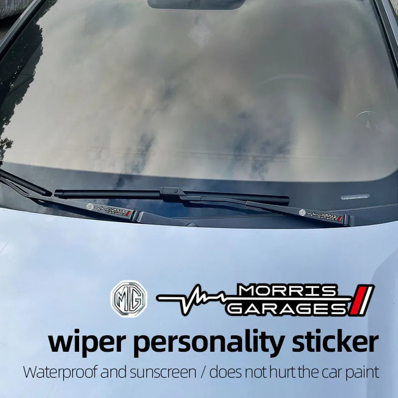 2Pcs Car Wiper Sticker Set | Waterproof PU Decals for MG Models lifestyle view