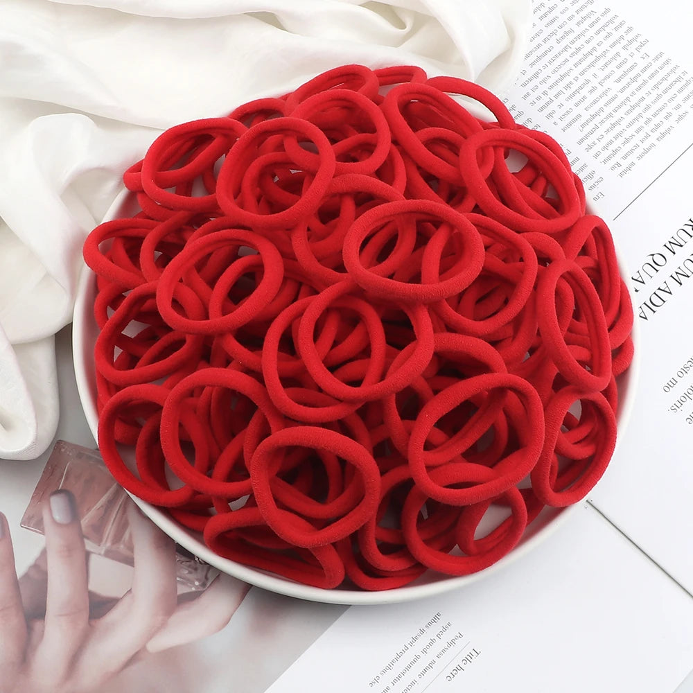 51 Colors Basic Elastic Hair Band for Girls 20/30/50PCS 4cm Simple Solid Color Headba lifestyle view