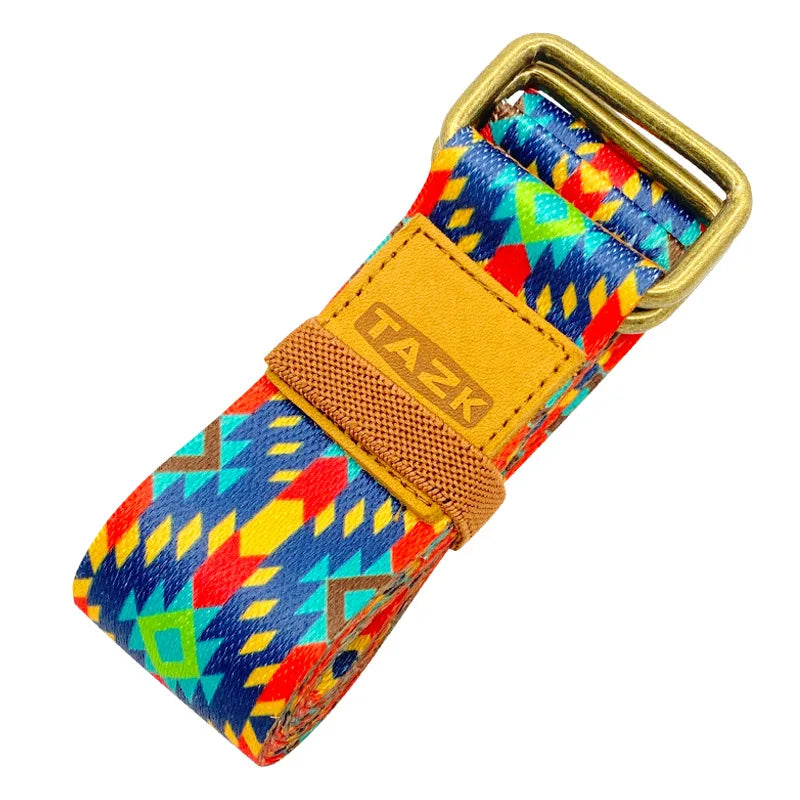 Vintage Yoga Strap 2.5M | Cotton Stretching Band for Dance and Fitness close-up view
