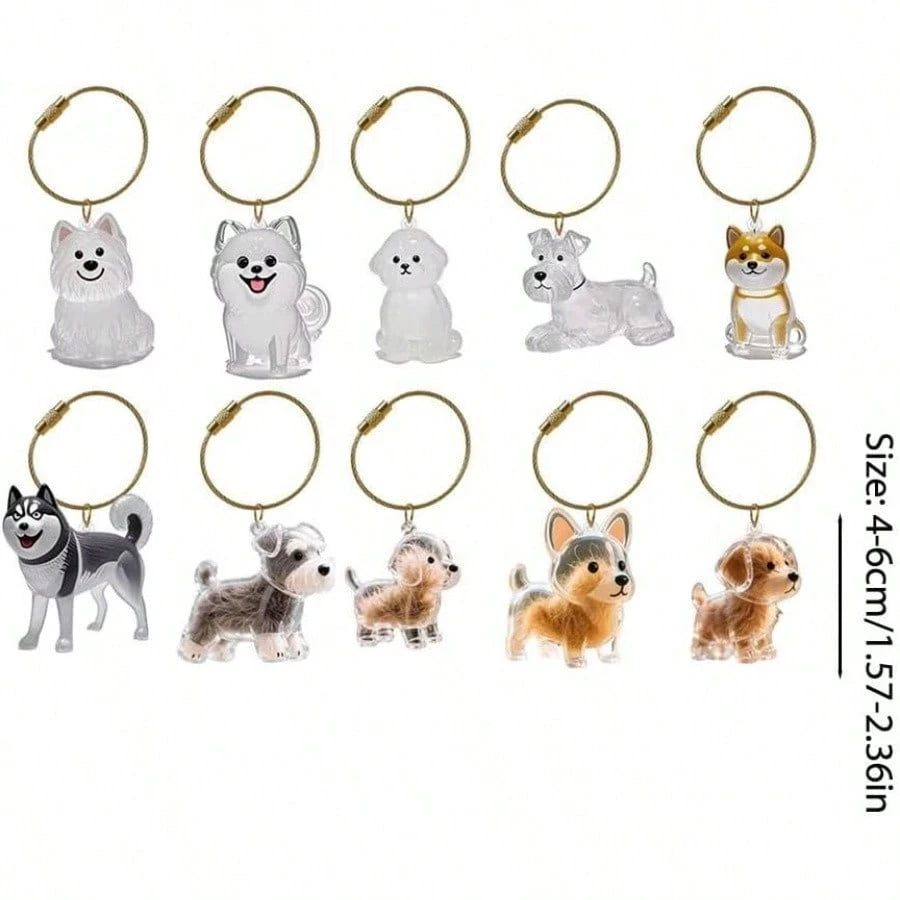Hanging Pet Hair Storage Container Handmade Cat Fur/Dog Hair Memorial Resin Keychain alternate view