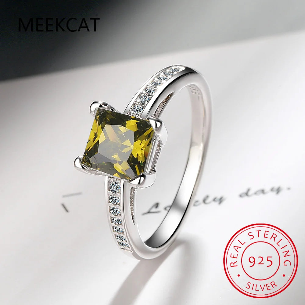 1CT 2CT Princess Cut D Vvs1 Moissanite Engagement Ring for Women Flawless Gemstone 100 close-up view