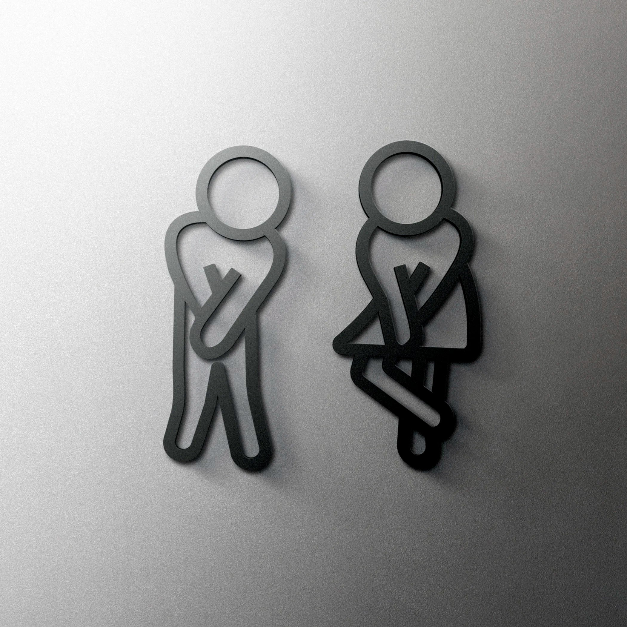 CIFBUY Acrylic 3D WC Toilet Door Sign Modern Self-Adhesive Salon Restaurant Hotel Mini close-up view
