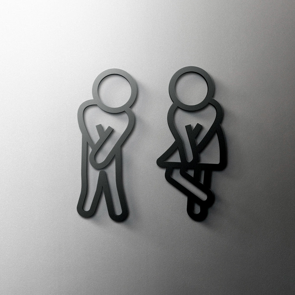 CIFBUY Acrylic 3D WC Toilet Door Sign Modern Self-Adhesive Salon Restaurant Hotel Mini close-up view