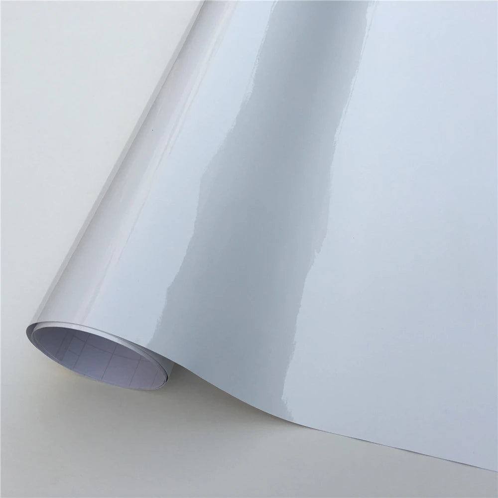 White Glossy Vinyl Wrap Film Bubble Free Car Bike Phone Skin