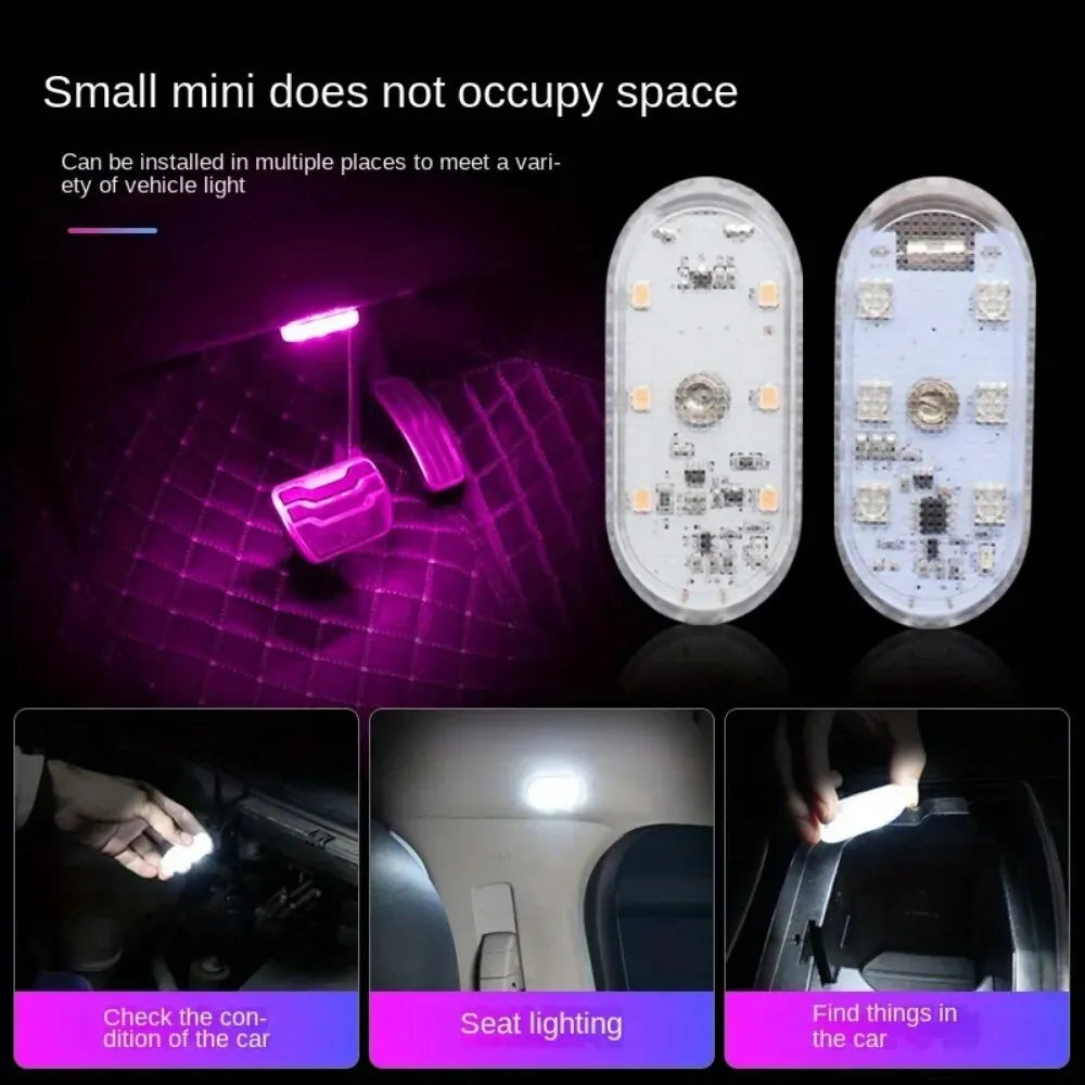 Wireless LED Car Interior Lights | USB Rechargeable Ceiling Lamp, Reading Light & Doo alternate view