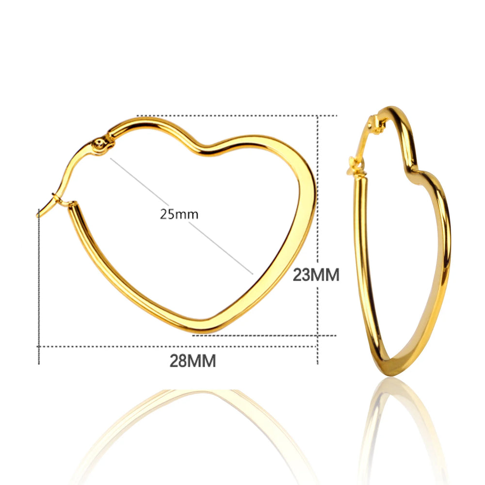 LUXUSTEEL Stainless Steel Hoop Earrings | Simple Geometric Shapes for Women alternate view