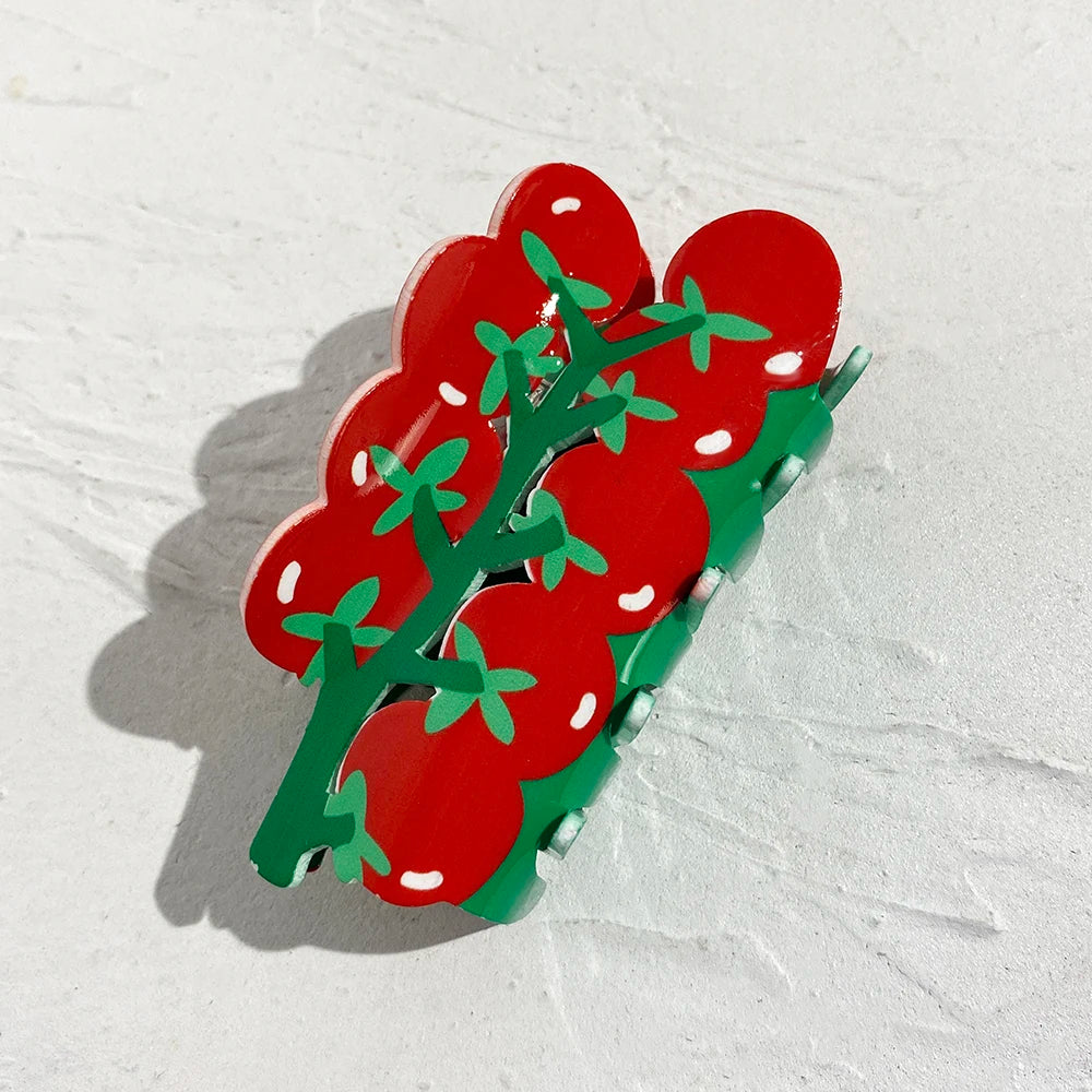 Sweet Acrylic Double Sided Flower Printed Hair Claw Clip For Women Oversize Geometric alternate view