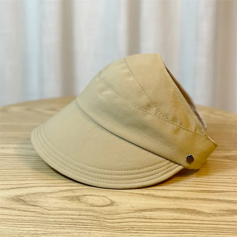 Foldable Women's Sun Hat with Wide Brim and Breathable Top | Ponytail-Friendly Design alternate view