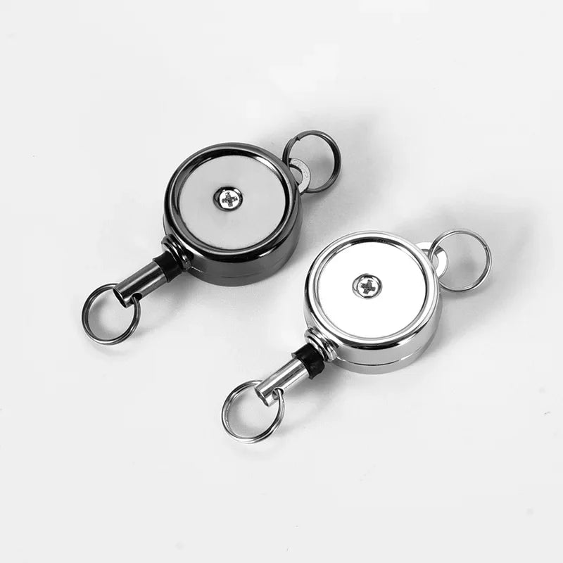 Retractable Key Chain Pull Back Recoil Key Ring Anti-Lost ID Card Holder additional angle