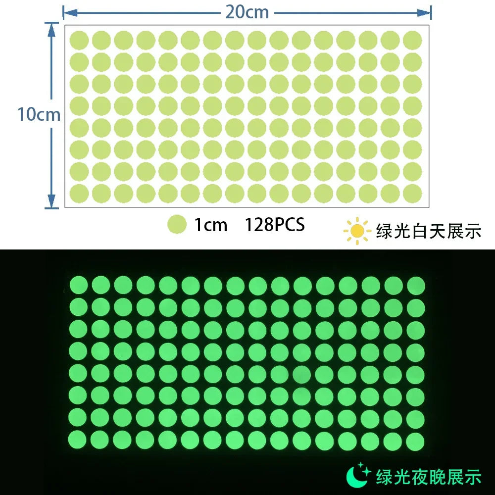 Glow in the Dark Wall Stickers | Luminous Dots Decals for Kids Room additional angle