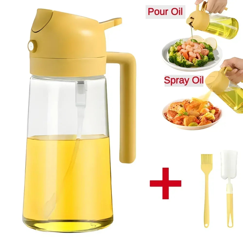 2 in 1 Oil Sprayer and Dispenser Bottle | Cooking Oil Spray Bottle for BBQ, Air Fryer lifestyle view