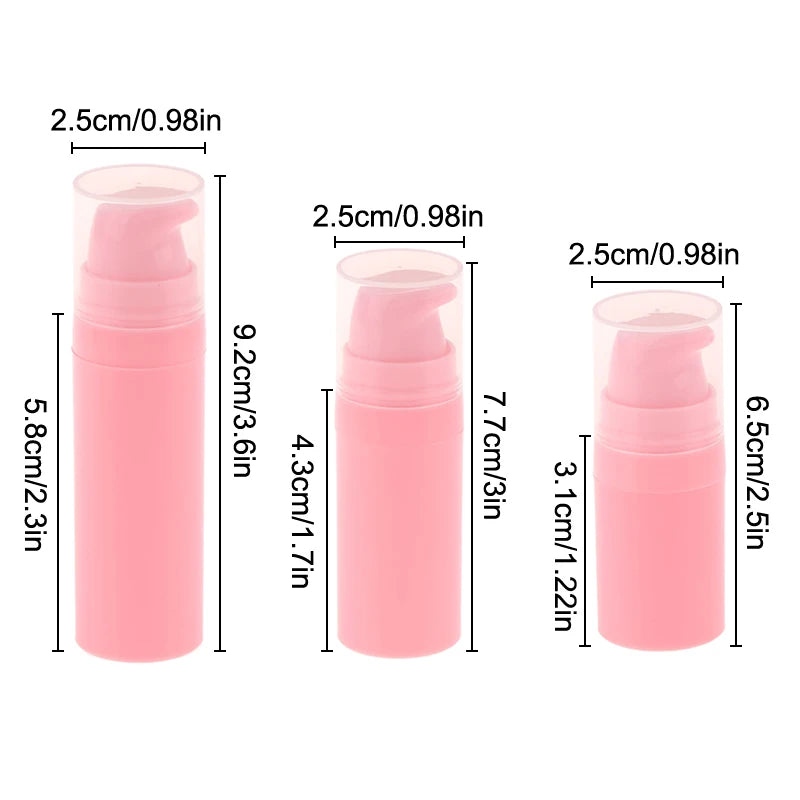 Refillable Lotion Bottles Airless Pump Vacuum Toiletries Container Empty Plastic Co additional angle