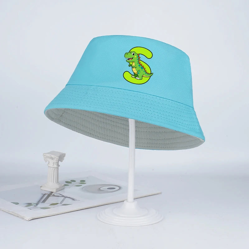 Kids' Dinosaur Letter Bucket Hat | Sun Hat for Toddlers Boys Girls 2-6 Years alternate view