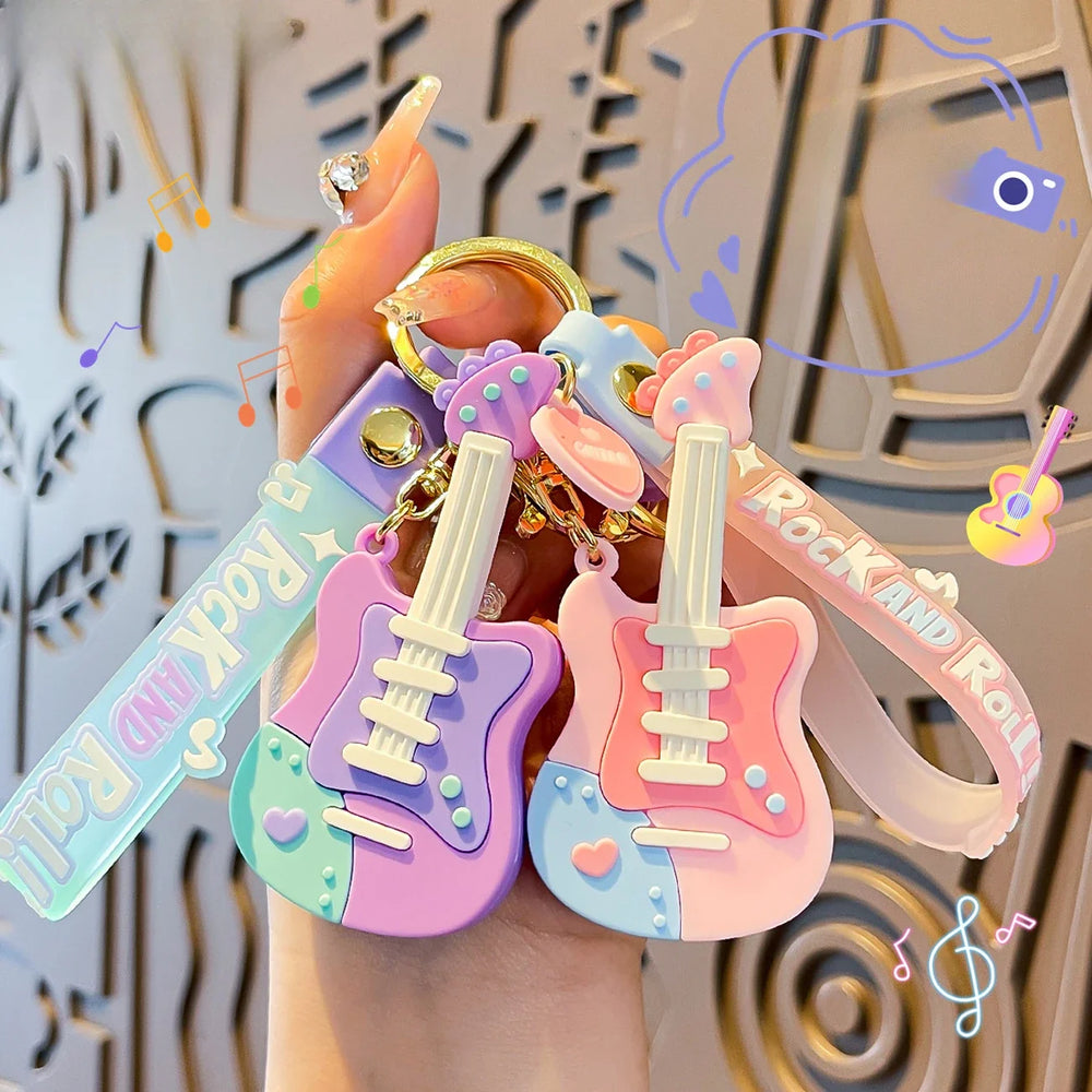 Creative Guitar Keychain | Cool Car Pendant for Music Lovers alternate view