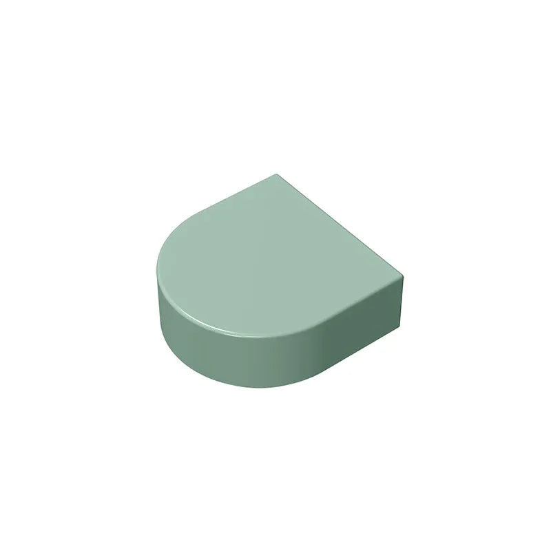 Gobricks Tile Round 1 x 1 Half Circle Extended | Compatible Brick Building Block close-up view