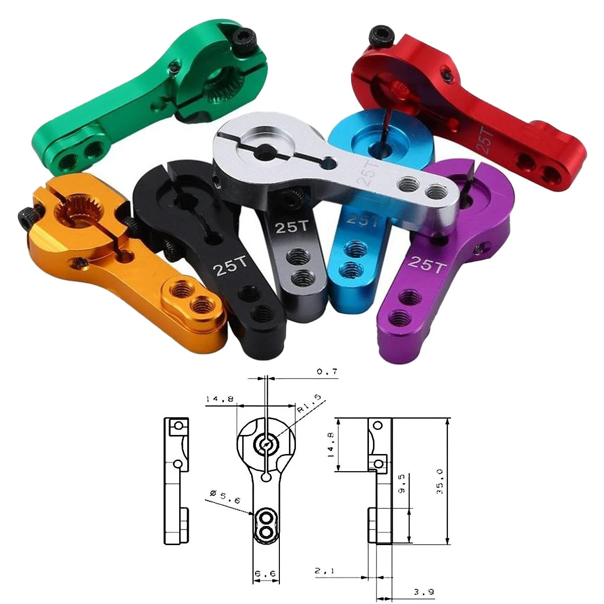 NEEBRC 25T Horn Aluminum Servo Arm for RC Car Truck Crawler Plane Helicopter Robot Wltoy detail view