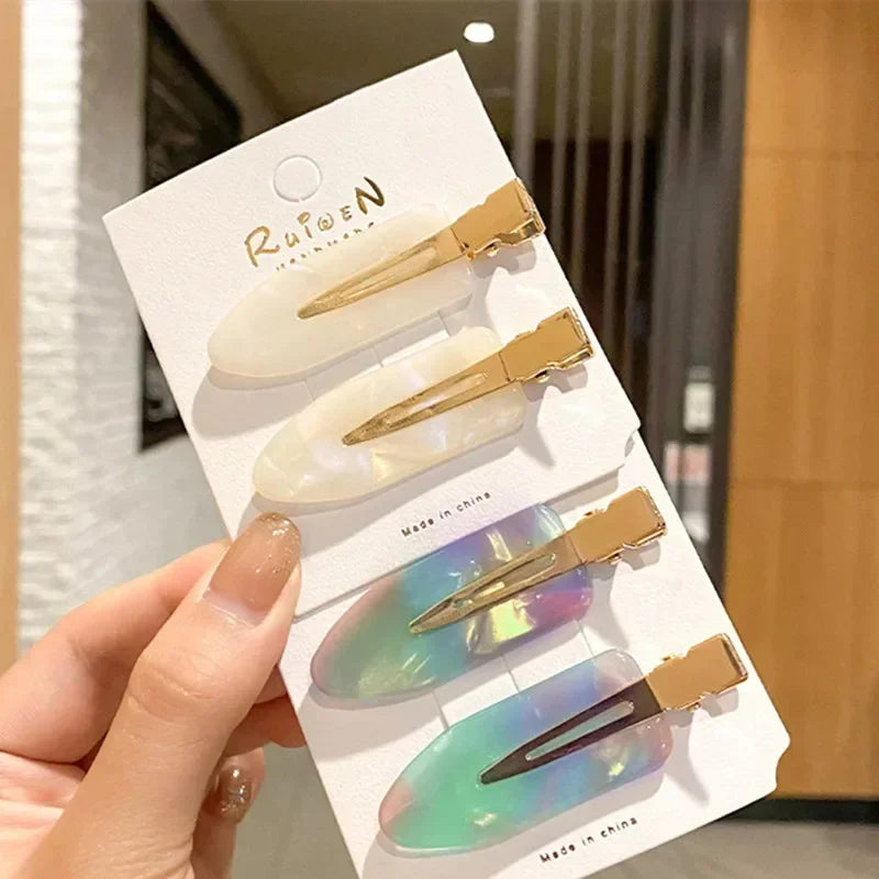 Set 4/2 Pcs No Bend Crease Seamless Hair Clips Fringe Hairpin Duckbill Clip Makeup Bangs Fixed Side Bangs Salon Styling Headwear