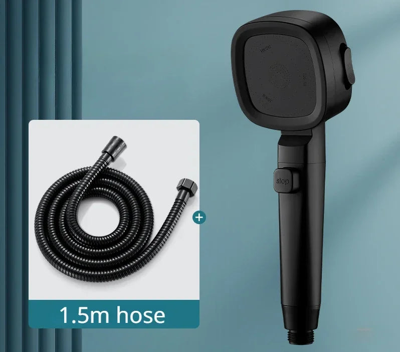 High Pressure Shower Head Water Saving 3 Modes Shower Heads Adjustable One-Key Stop alternate view